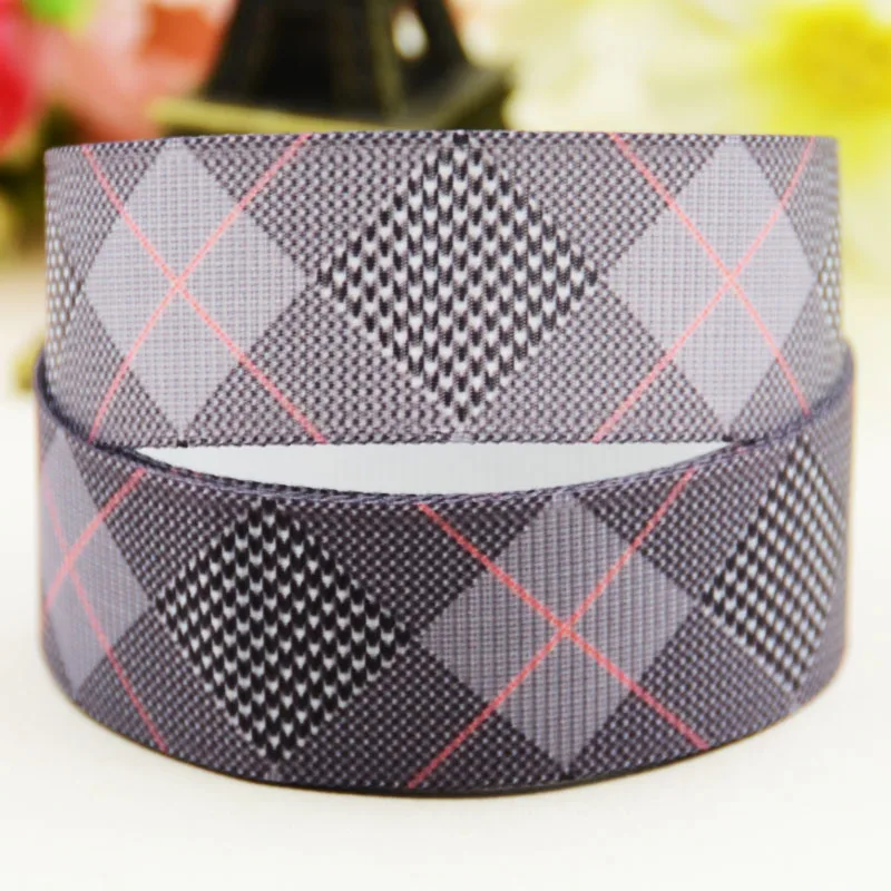 

7/8'' 22mm,1" 25mm,1-1/2" 38mm,3" 75mm check pattern Printed grosgrain ribbon party decoration 10 Yards X-02483
