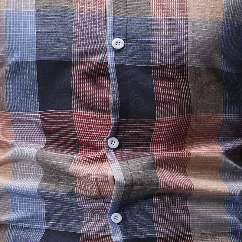 Мужская Повседневная рубашка Slim Fit Мужская Повседневная рубашка с пуговицами и клетчатой рубашкой с длинными рукавами официальные сорочки мужская одежда
