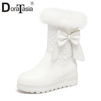 

DORATASIA New Big Size 33-43 Sweet Girl Platform Snow Boots Women 2019 Winter non-slip mid-calf Boot Waterproof Shoes Woman