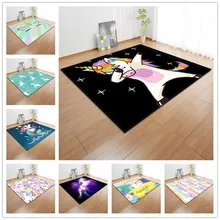 Большие ковры с изображением танцующего единорога для гостиной, спальни, Мультяшные радужные детские коврики для игр, коврик для девочек, домашний декор, ковры
