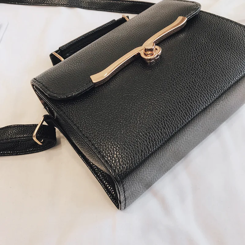 

2019 New Style Embossed Leather WOMEN'S Fashion Handbag Korean-style Simple Crossbody Bag Turnlock Handbag Bag Women's