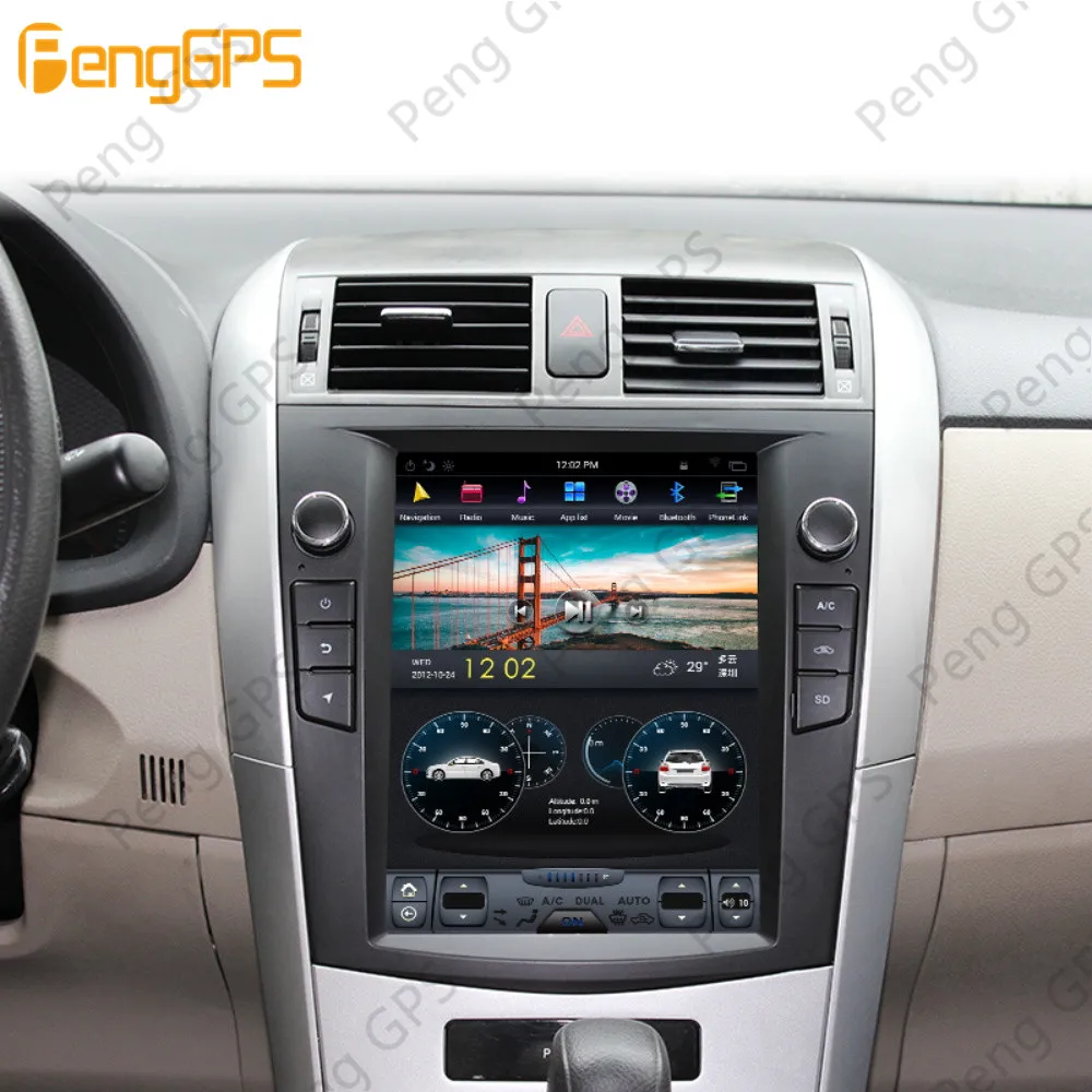 10," Тесла Android 8.1PX6 4+ 64 Гб Голосовое управление встроенный CARPLAY автомобильный радиоприемник для Toyota Corolla 2006-2013 gps навигация wifi