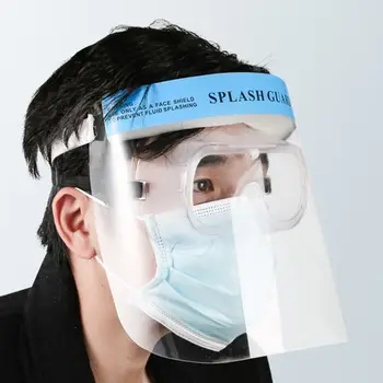 

Transparent Full Face Shield Dustproof Anti-Splash Mask Fluid Splatter Resistant Isolation Guard Protective Headwear