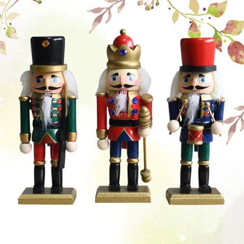 

1 Set 3Pcs Nutcracker Figure Statues Puppet Soldier Figure Toy Decor Christmas Tree Decoration Hanging Toy Ornament (Colorful)