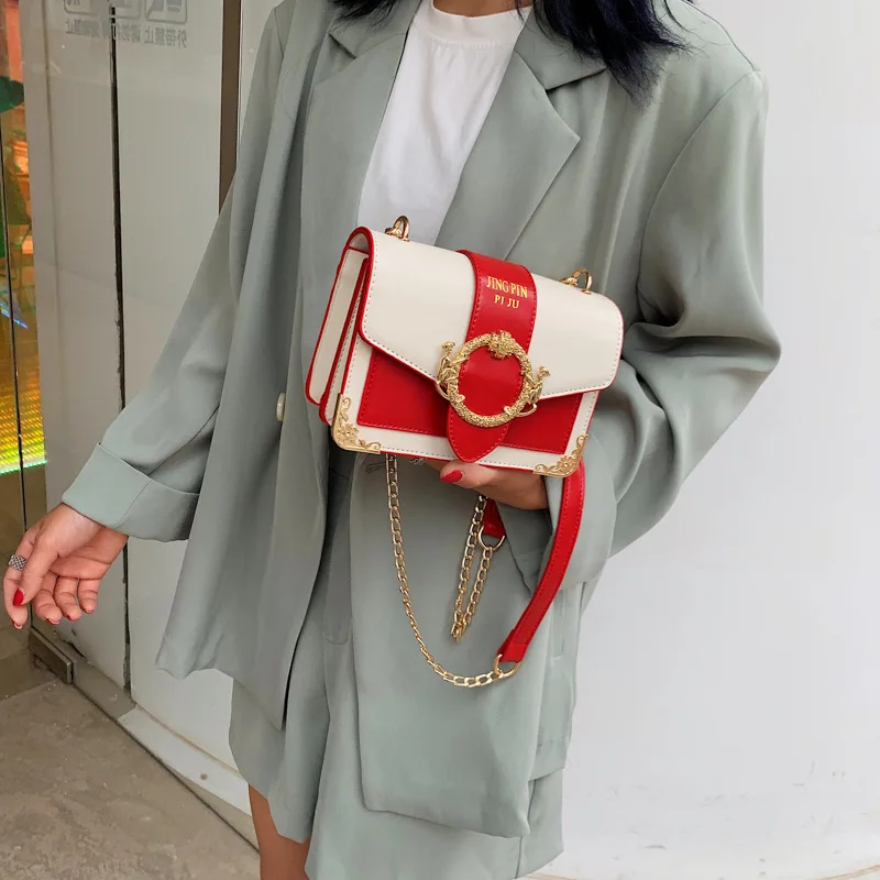 

WOMEN'S Bag 2019 New Style Fashion Summer Fashion Shoulder Bag Contrast Color Non-mainstream Western Style Shoulder Double Monke