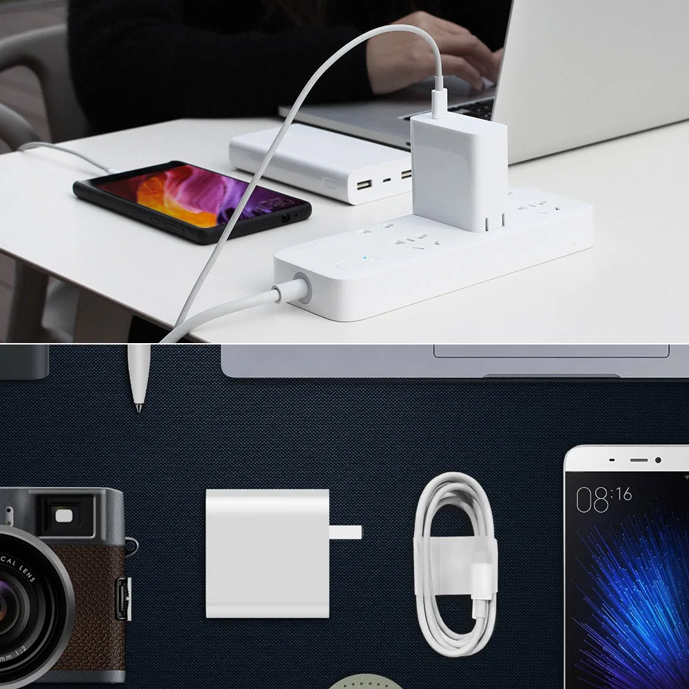 Xiaomi USB-C зарядное устройство 45 Вт адаптер питания со складной вилкой США QC3.0 Мини Портативный настенный PD2.0 дорожное зарядное устройство 100-240 В для Macbook
