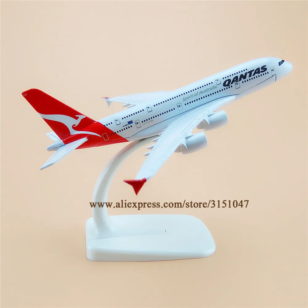 16 см Air QANTAS Spirit Of Ausralia Airbus 380 A380 Airlines модель самолета из сплава металла литая под