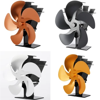 

SF202S 5 Blades Heat Powered Stove Fan for Wood Log Burner Heater Fireplace Fuel 35ED