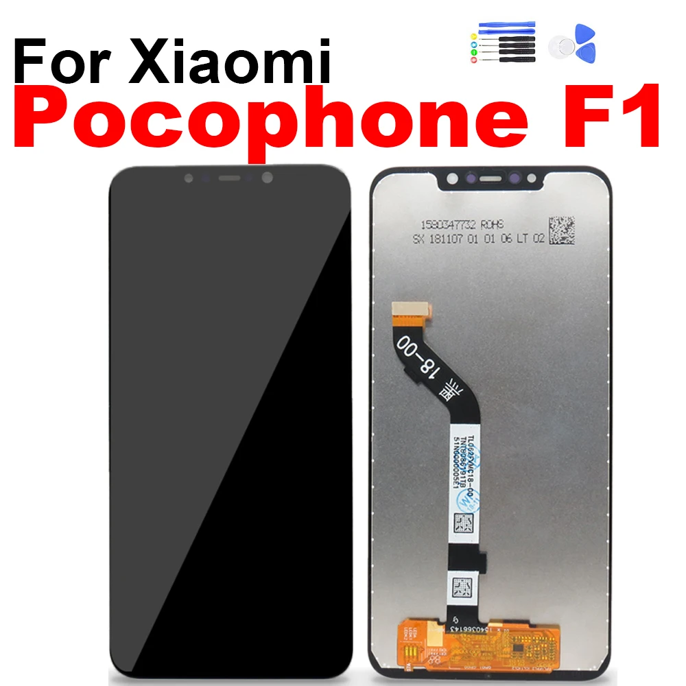 For Xiaomi Pocophone F1 Display Touch Screen Digitizer LCD Assembly for POCO F1 Screen with Frame Repair Replacement