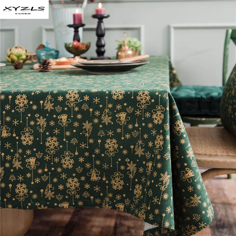 XYZLS Рождественская скатерть для обеденного стола хлопок, лен, настольные скатерти квадратная скатерть для кухни рождественские украшения