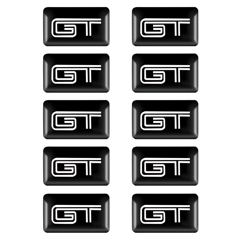 10x Auto Accessories wheel 3D Dpoxy car sticker badge GT small shell emblem For Alfa Romeo Volkswagen VW Polo Golf Passat Touran.