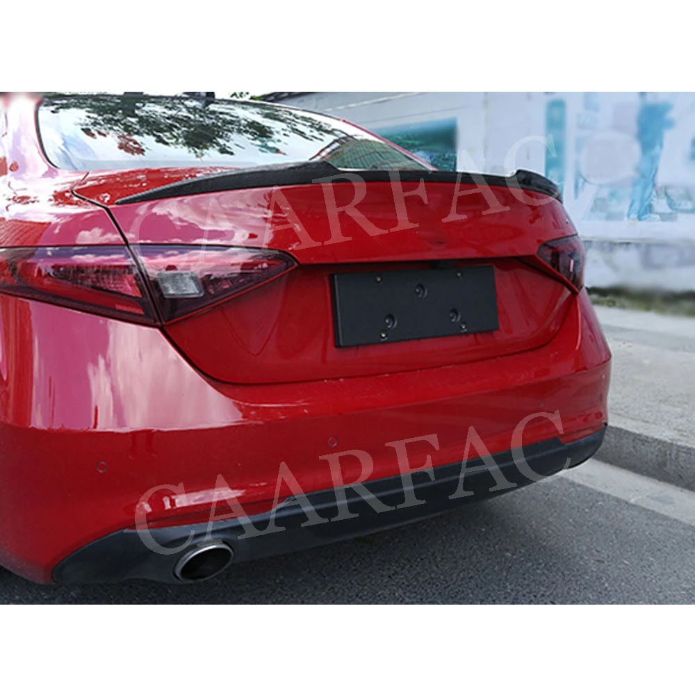 Задний спойлер из углеродного волокна для Alfa Romeo Giulia, спойлер-, крышка багажника, крылья, внешняя отделка, автомобильный стиль