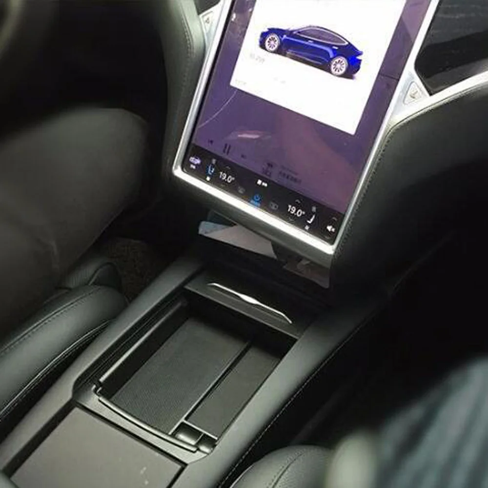 

For Tesla Model X S 2016~2018 Armrest Storage Phone Wireless Charger Box