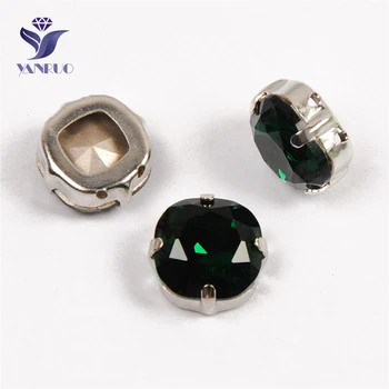 

YANRUO 4470 All Sizes Emerald Cushion Cut Point Back Handicraft Sew On Rhinestones Glass Strass Crystals For Needlework