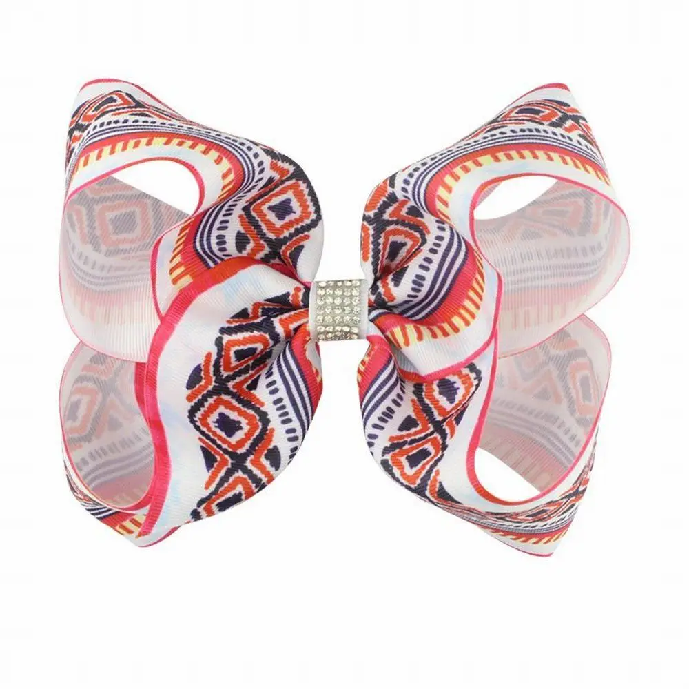1Pcs 8" Fabric Bows Hair bow Hair Clips Bow Clips Fabric bow Hair Grips Girls Women Hair Accessories Headwear China folk-custom - Цвет: 42