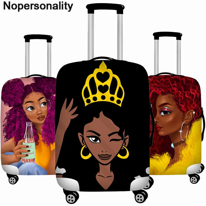 Чехол для багажа с изображением королевы из мультфильма, Женский Дорожный чемодан, защитный чехол для девочек в африканском стиле