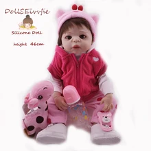 Дизайн Bebe Reborn doll19 дюймов Boneca полностью силиконовая детская виниловая кукла игрушка Реалистичная Девочка Дети День рождения ChirstmasGift