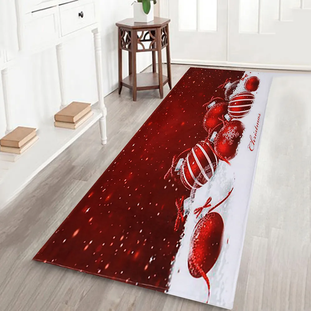 38# веселый рождественский Коврик для двери, домашний коврик, украшение 40x120c, Рождественский красный коврик, коврик для спальни, унитаза