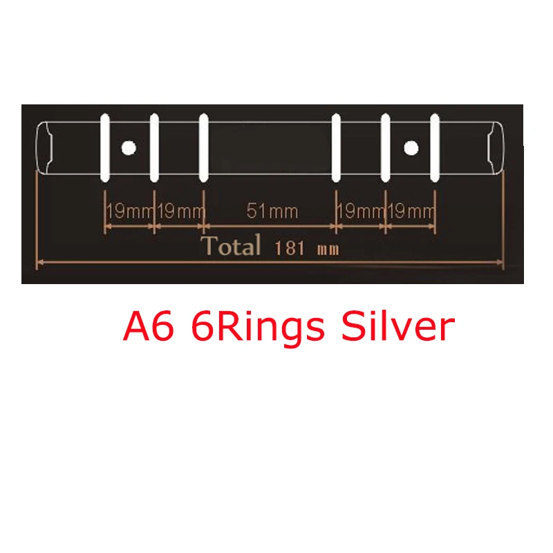 A6 6Rings Silver Высокое качество металла скрепляющие Зажимы серебряный зажим для бумаг с отрывными листами папка с файлом обруч альбом «сделай сам» Скрап круг кольцевые скоросшиватели - Цвет: A6 6Rings Silver