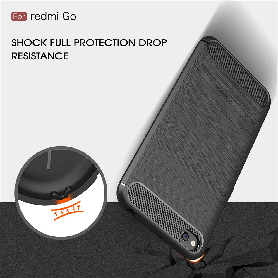 Whyes Мягкий силиконовый чехол для Xiaomi Redmi Go из углеродного волокна ударопрочный ТПУ чехол для Xiaomi Redmi Go чехол