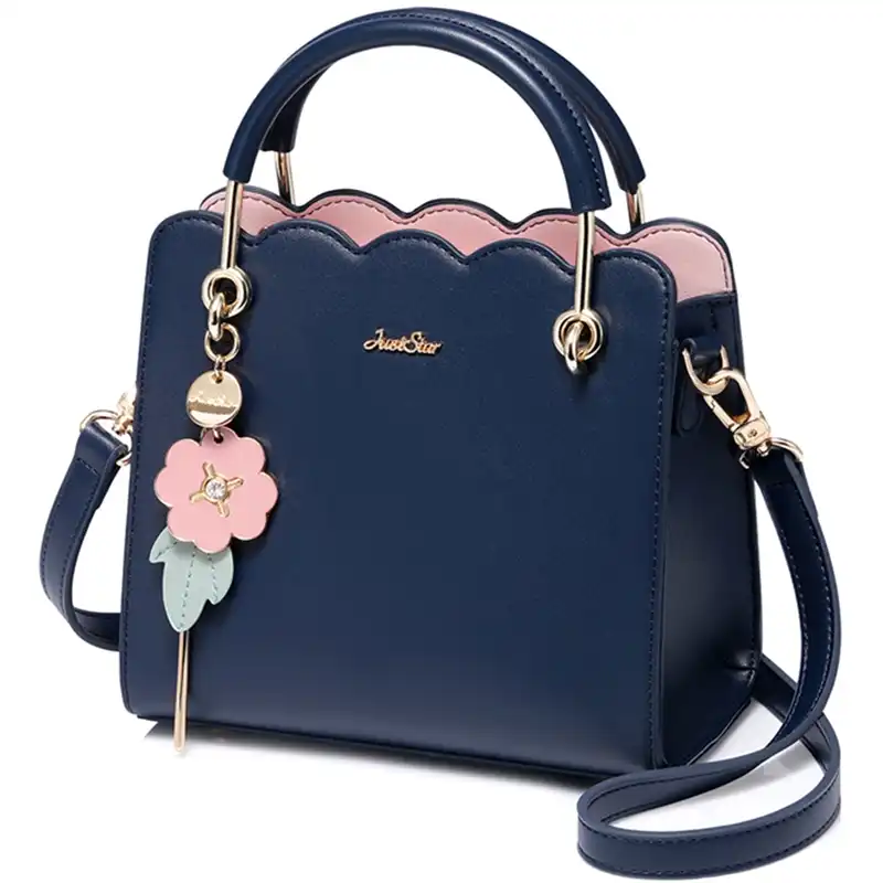 ladies navy leather handbags