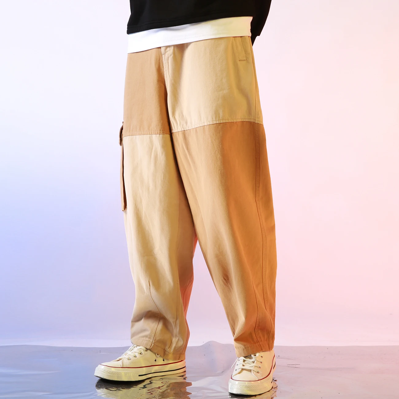 LACIBLE Patchwork Pockets Pant Man Hip 