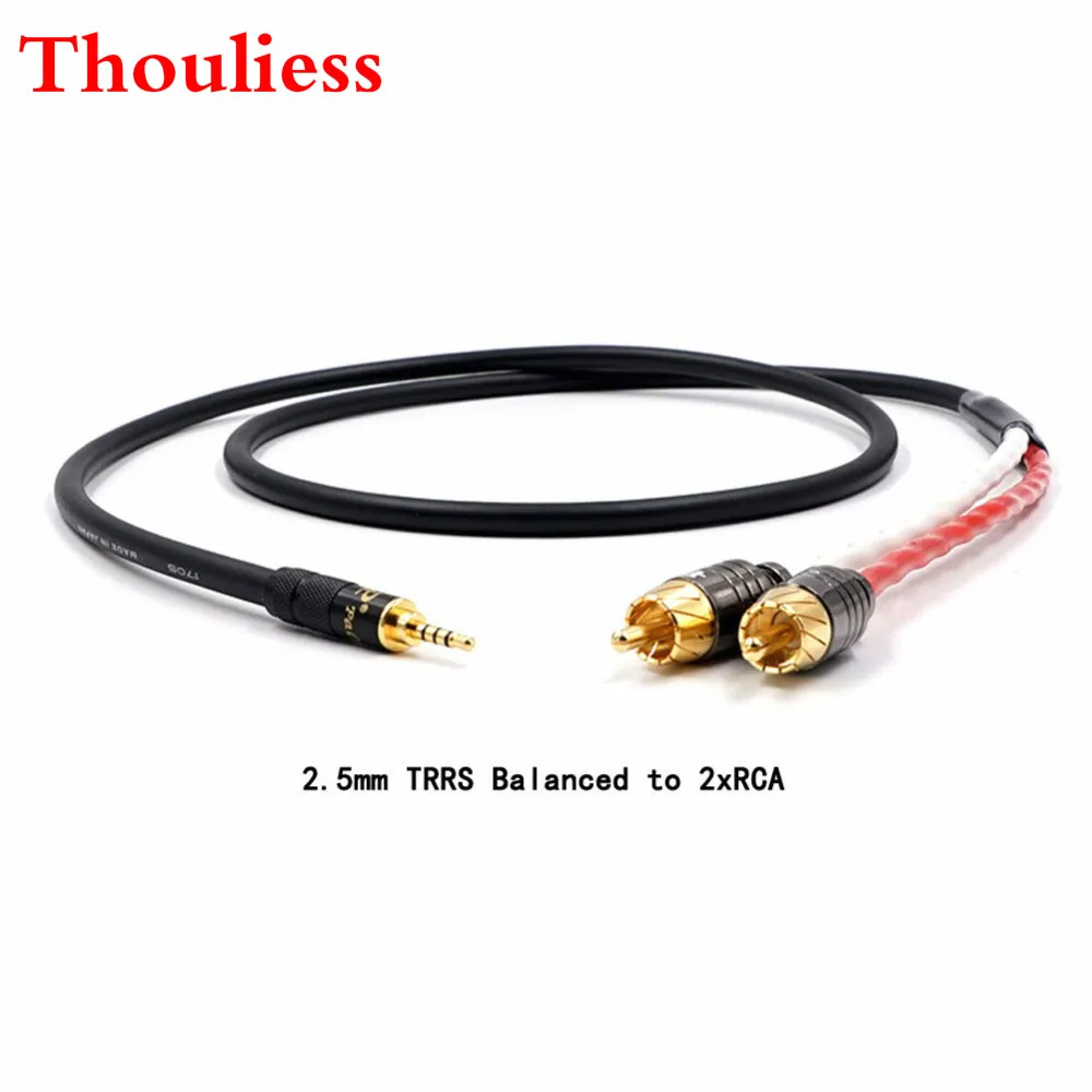 Thouliess Hifi 2 5/3 5/4 4 мм сбалансированный штекер для RCA аудио адаптер кабель 7N OCC