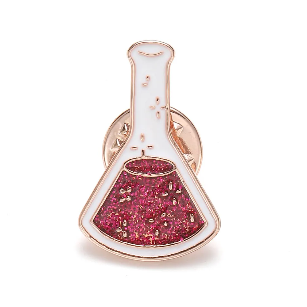 

Cartoon Beaker Pins Enamel Brooches Student Fashion Jewelry Chemistry Physics Metal Pin Cute Backpack Badge Women Gifts