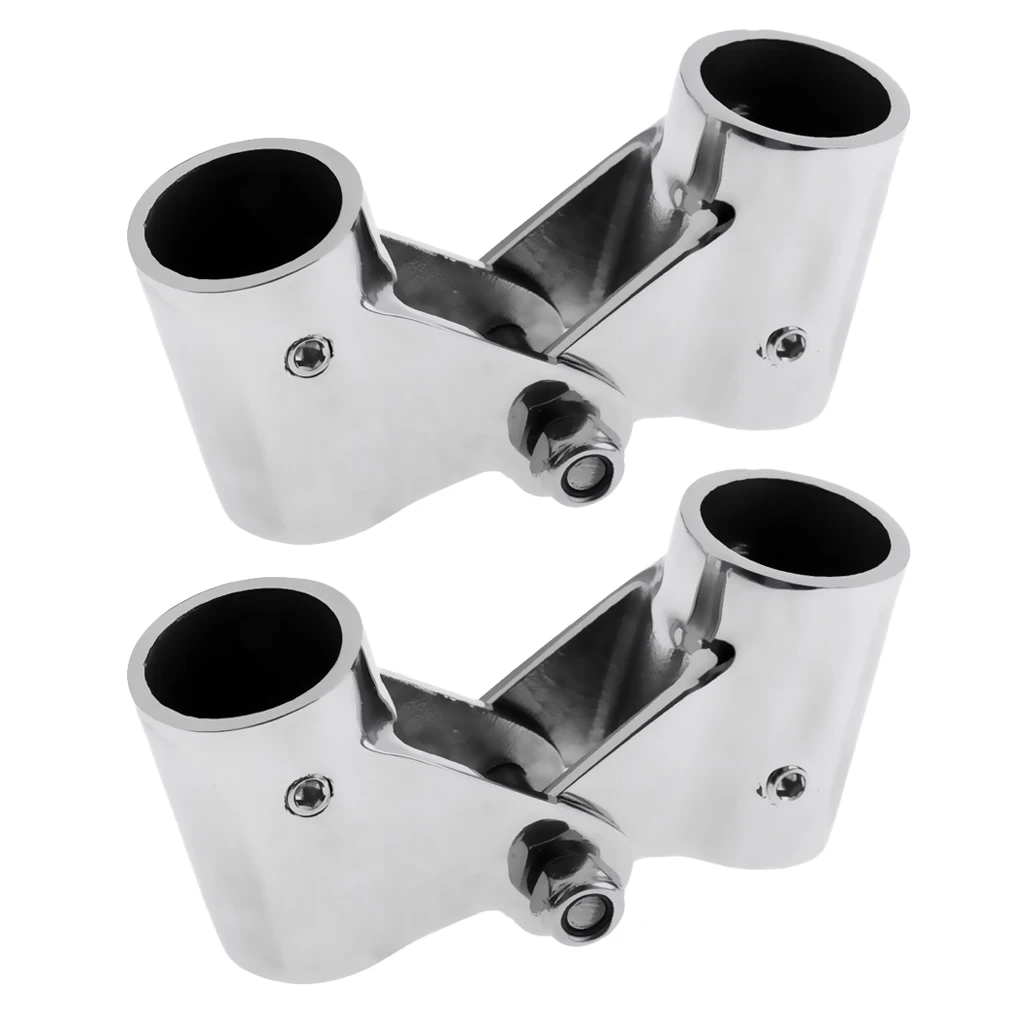 2xStainless Steel Boat Rail Fittings Folding Swivel Tube Pipe Connector 26mm