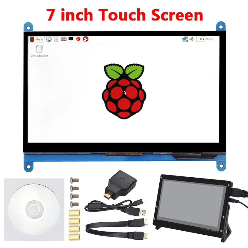 Ceny 7 Cal Raspberry Pi 4 ekran dotykowy 1024*600 800*480 Raspberry Pi 4 wyświetlacz LCD HDMI monitor tft dla Raspberry Pi 3 Model B 3B +