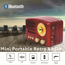 Bluetooth Ретро Радио Карманный приемник AM FM динамик USB TF MP3 телефон музыкальный плеер перезаряжаемый радио