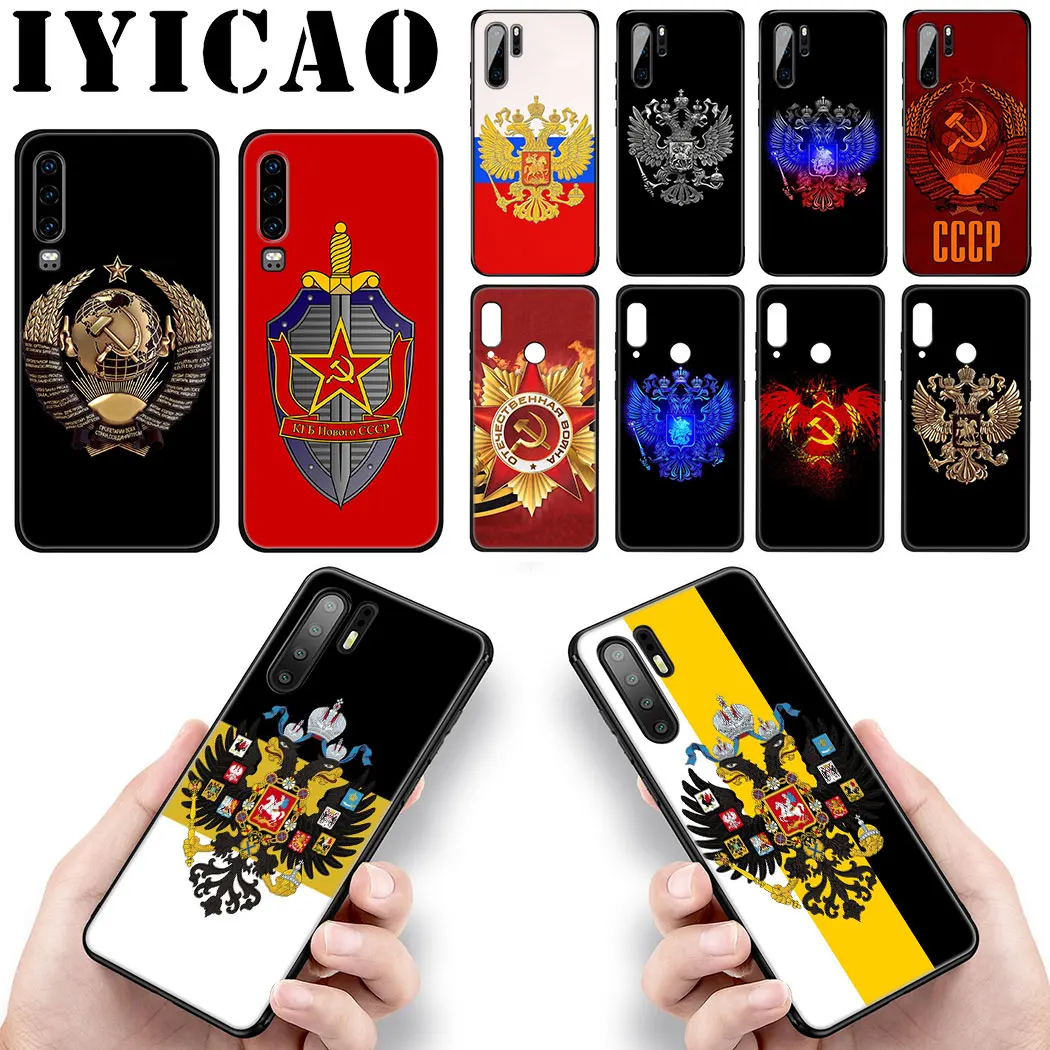 IYICAO Russia Flag coat of arms Soft Silicone Case for Huawei P Smart Z P30 P20 P10 P9 Lite Pro Phone |