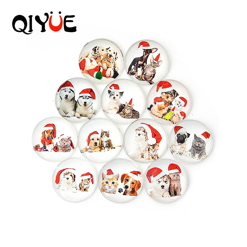 

QiYue 24 Patterns Kitchen Fridge Stickers Christmas Hat Dog Fridge Stickers Modern Home Decoration Can Be Customized