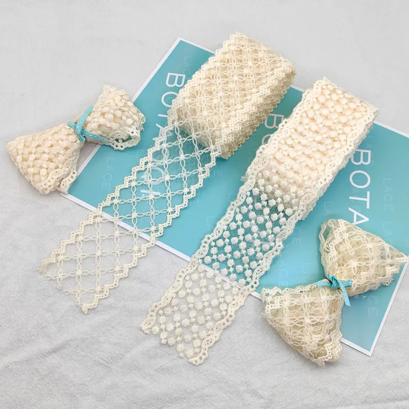 Beige Lace lace fabric lace ribbon lace garment accessories lace sewing supplies chiffon lace fabric lace hair accessories lace decoration lace accessories lace sewing accessories clothing craft accessories 1 Yard for Needlework DIY Embroidered Trims Sewing Material Homemade 6cm Bow Hair Accessories