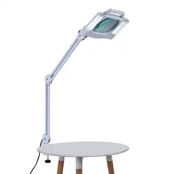 

Upgraded 5X Illuminated Desktop Magnifying Lamp with Clamp Swivel Medical Beauty Lamp Foldable Design