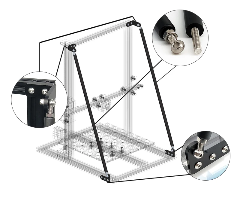 Liga de alumínio Tie Rod Set, 3D
