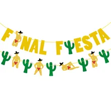 Мексиканская фиеста тема одной девушки флажки для свадебного приема Final Fiesta Мерцающий Порошок латте арт