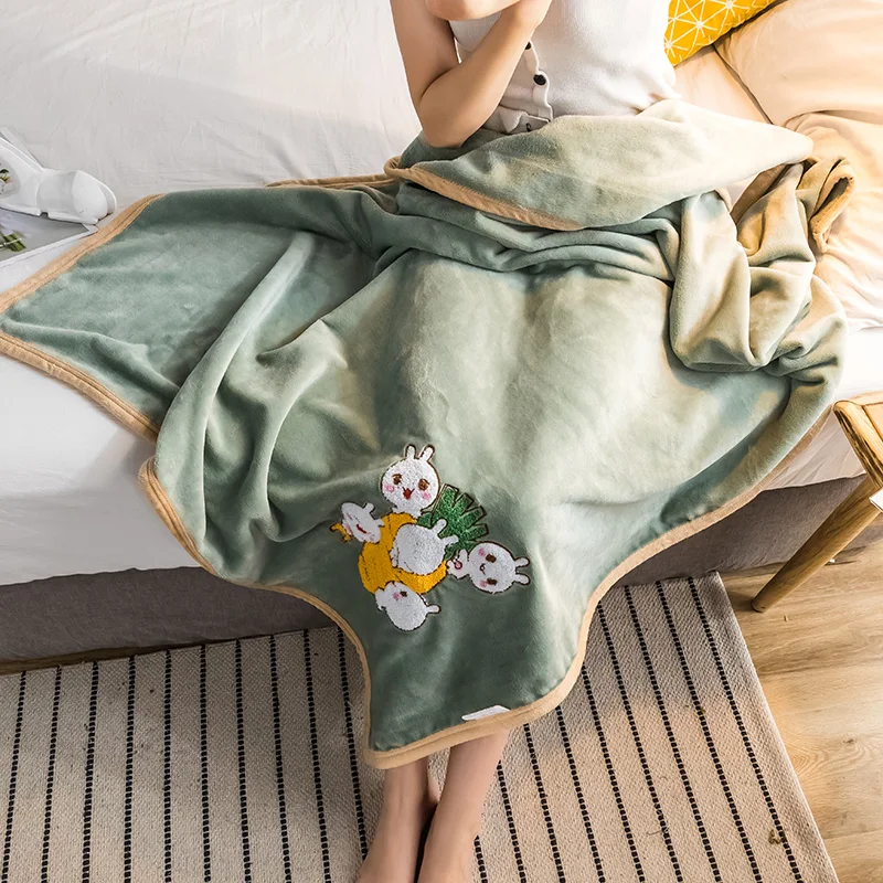 Cute blankets princess quilts twin single girls blankets soft Throw Flannel blanket on Bed/car/sofa children cartoon rabbit rugs