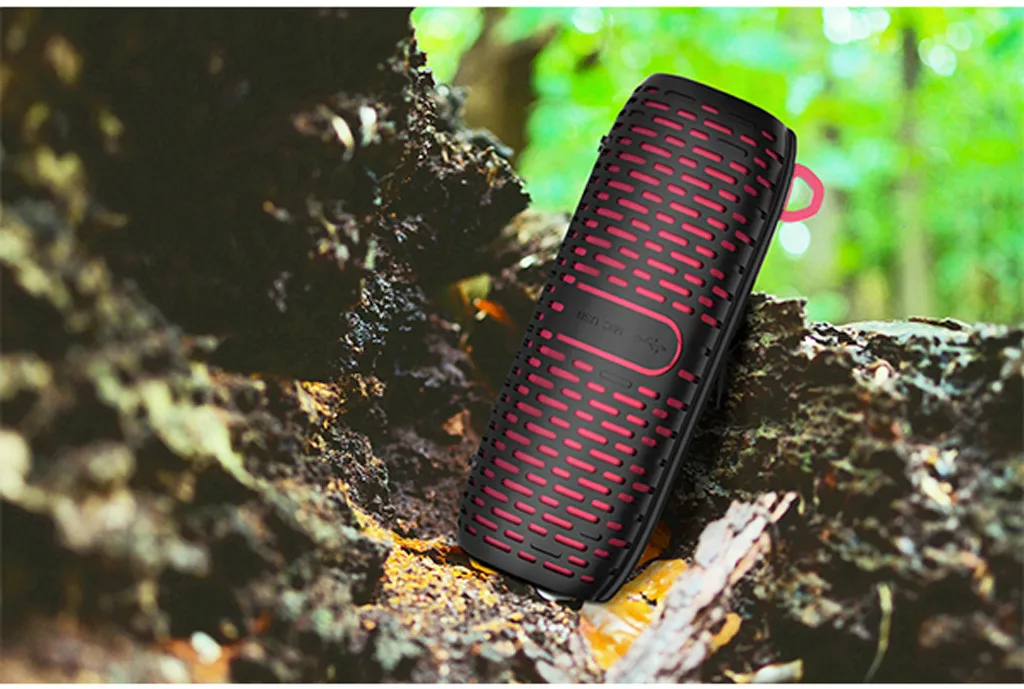 Красный HIPERDEAL портативный стерео Bluetooth беспроводной динамик Портативный Открытый водонепроницаемый сабвуфер, может сделать мобильный powera - Цвет: Красный