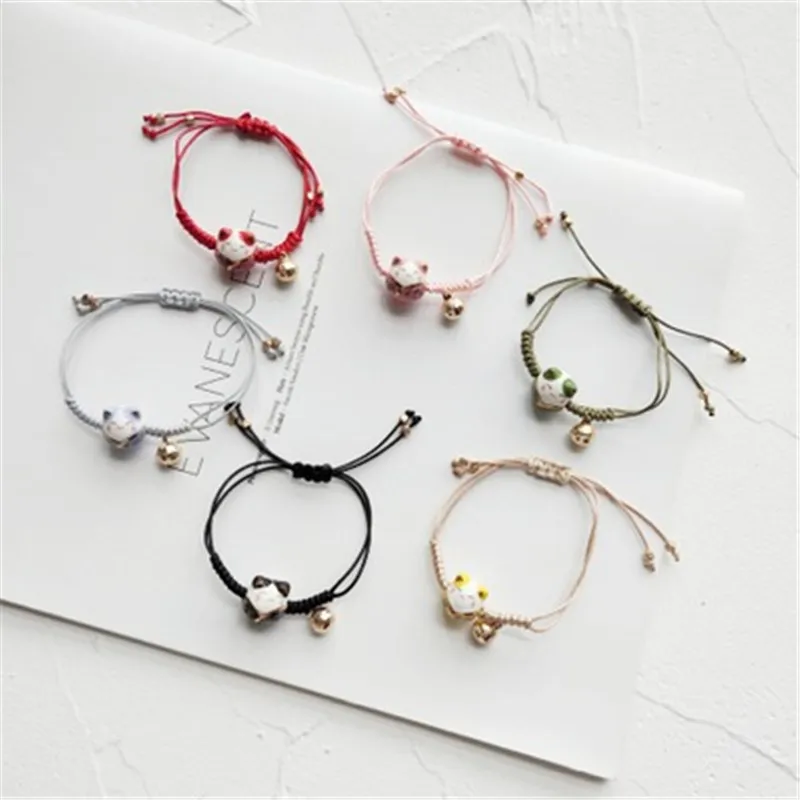 

Women Girl Chinese Ethnic New Year Knit Rope Bracelet Adjustable Cute Lucky Cat Fortune Fashion Jewelry Accessories-JQ-W14