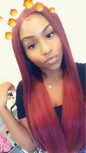 Pelucas de cabello humano con encaje granate frontal, 99J, peluca de cabello humano liso brasileño, parte de encaje, pelo Remy pre-arrancado, Estrella Brillante 180