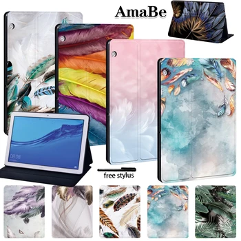 

Feather Anti-Dust Soft Leather Cover Case for Huawei MediaPad T5 10 10.1inch Protective Skin Tablets Case