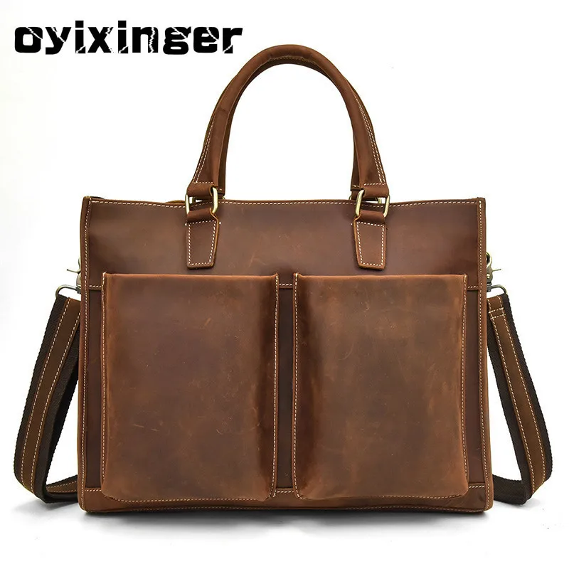 #Special Offers Retro Leather Men's Handbag Cross Section Men Briefcase Computer Bag Male Shoulder Messenger Bags Crazy Horse Leather Laptop Bag #Special Offers Retro Leather Men's Handbag Cross Section Men Briefcase Computer Bag Male Shoulder Messenger Bags Crazy Horse Leather Laptop Bag