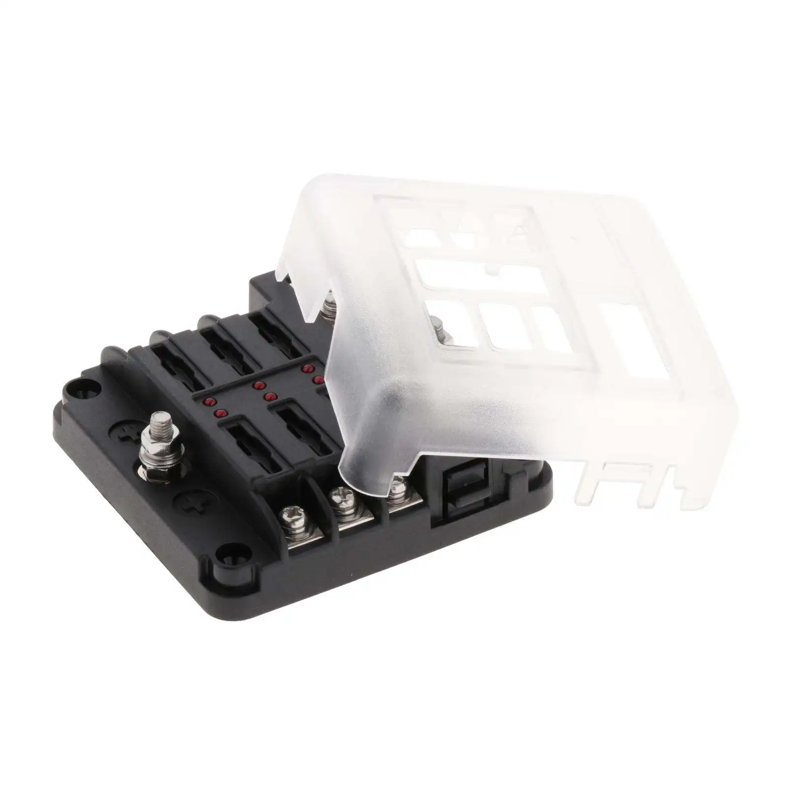 Cars LED Fuse Box 6 Circuit with Waterproof Cover Damp-Proof PC DC32V Block Holder Fit for Boats Tankers Yacht Truck | Автомобили и