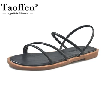 

Taoffen 2020 Women Flats Sandals Fashion Shoes Flat Heel Women Shoes Ladies slippers Footwear Size 35-39