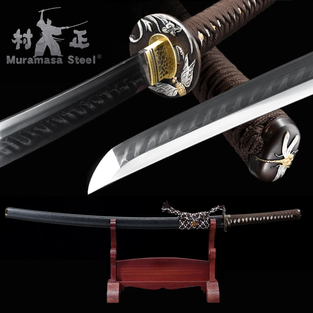 Настоящий японский меч ручной работы серия стальных лезвий Katana-T10/1095 закаленная