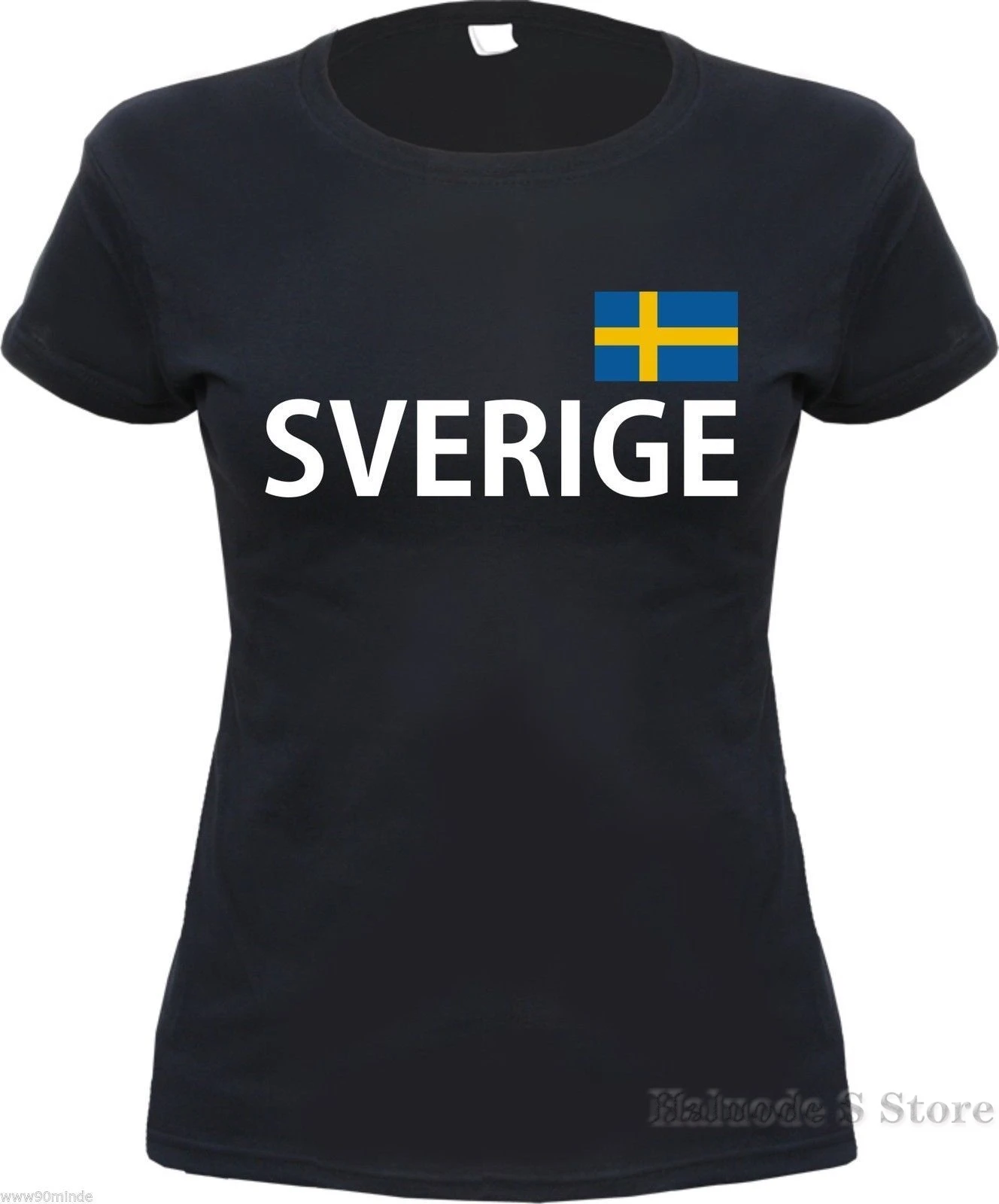 100% хлопок горячая Распродажа модная женская футболка SVERIGE с принтом флага