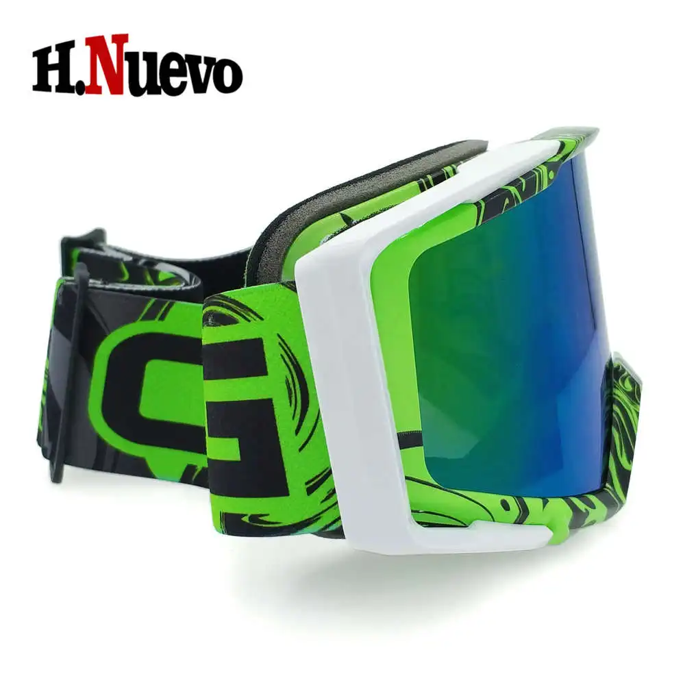 Black Green Color Moto rbike очки, противотуманные, ветрозащитные, универсальные, гоночные, для мотокросса, очки, пылезащитные, внедорожные, грязные, велосипедные очки - Цвет: Black Green Color