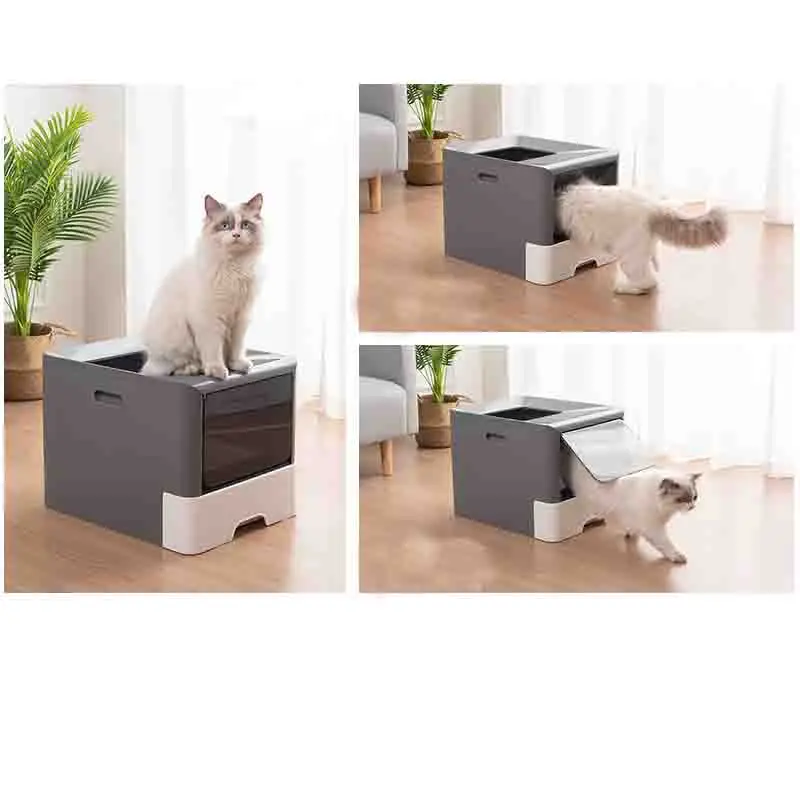 2020New Pet Fold Cat Tray Litter Box Closed Toilet for Cats Training Kit Sand Shovel Kitten Dog To Accustom A Cats To A Restroom 2020New Pet Fold Cat Tray Litter Box Closed Toilet for Cats Training Kit Sand Shovel Kitten Dog To Accustom A Cats To A Restroom