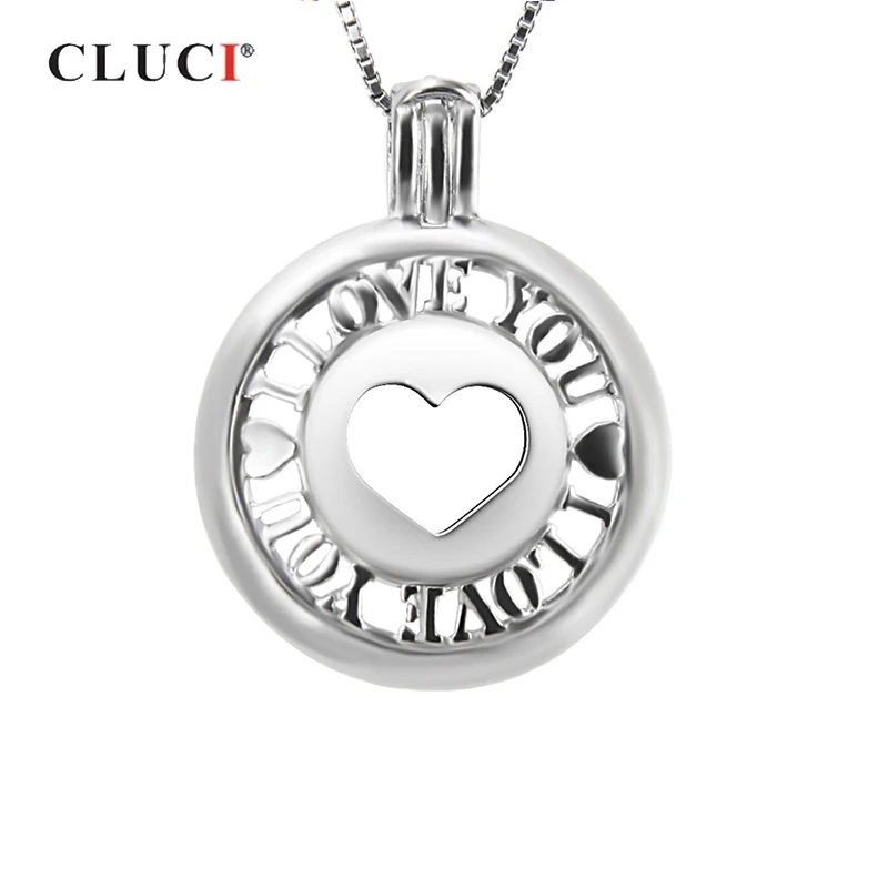 CLUCI Valentines Подвески Серебро 925 ювелирные изделия Я люблю тебя кулон медальон, DIY браслет ожерелье, ювелирные украшения Сердце Подвески кулон